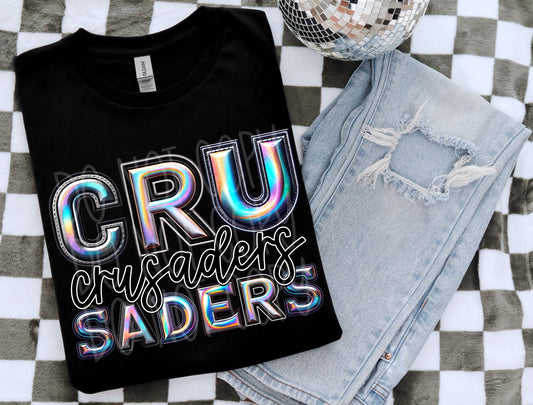 Crusaders Faux Holographic DTF Transfer | Trendy School Spirit DTF Transfer | Ready to Press | High Quality DTF Transfers | Fast Shipping