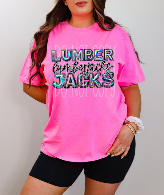 Lumberjacks Faux Holographic DTF Transfer | Trendy School Spirit DTF Transfer | Ready to Press | High Quality DTF Transfers | Fast Shipping