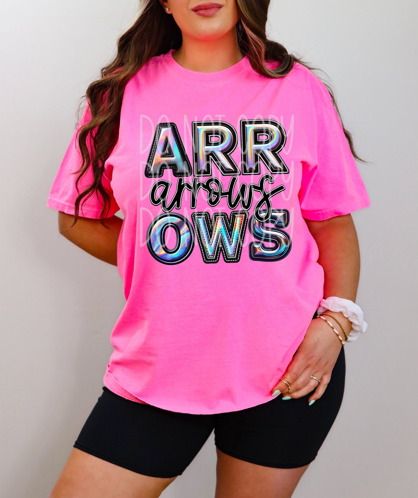 Arrows Faux Holographic DTF Transfer | Trendy School Spirit DTF Transfer | Ready to Press | High Quality DTF Transfers | Fast Shipping