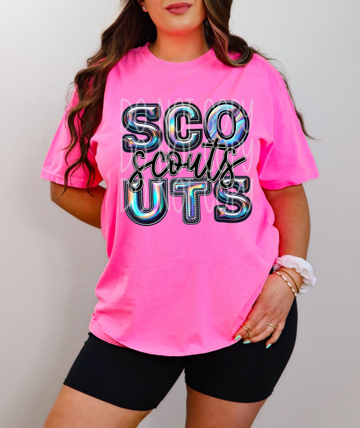 Scouts Faux Holographic DTF Transfer | Trendy School Spirit DTF Transfer | Ready to Press | High Quality DTF Transfers | Fast Shipping