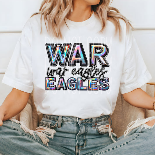 War Eagles Faux Holographic DTF Transfer | Trendy School Spirit DTF Transfer | Ready to Press | High Quality DTF Transfers | Fast Shipping