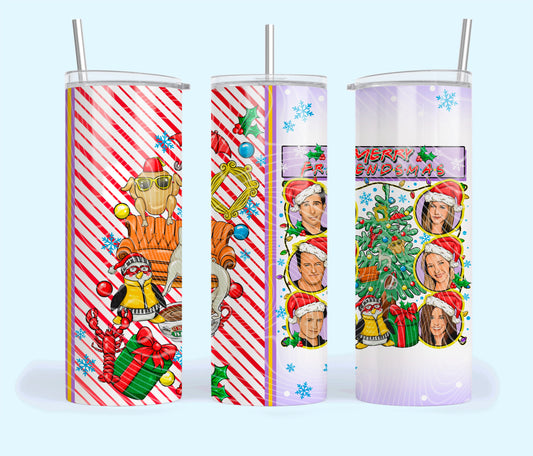 Merry Christmas Insulated Tumbler with Plastic Lid and Sealed Reusable Straw | Trendy Christmas Cup | Hot/Cold Tumbler