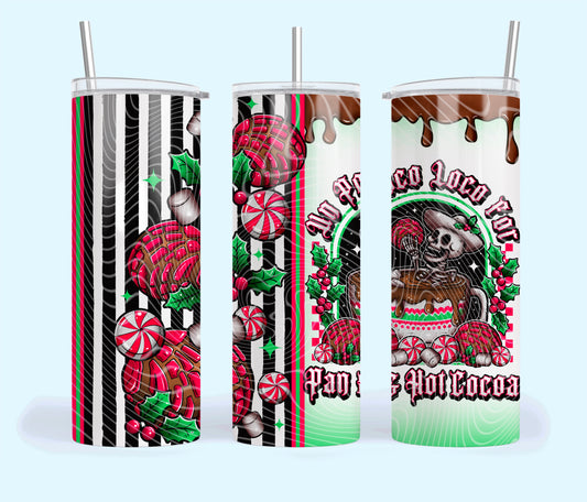 Loco for Cocoa Insulated Tumbler with Plastic Lid and Sealed Reusable Straw | Trendy Christmas Cup | Hot/Cold Tumbler