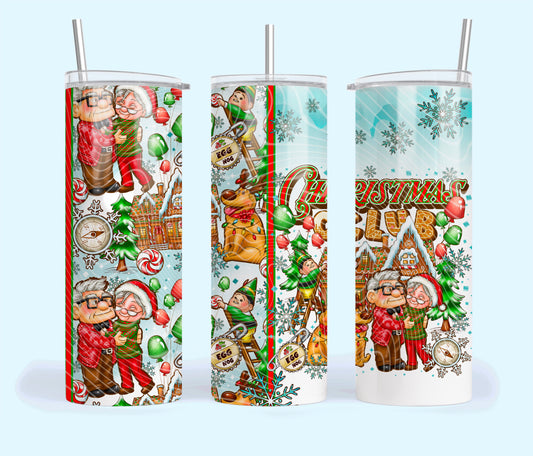 Christmas Club Insulated Tumbler with Plastic Lid and Sealed Reusable Straw | Trendy Christmas Cup | Hot/Cold Tumbler