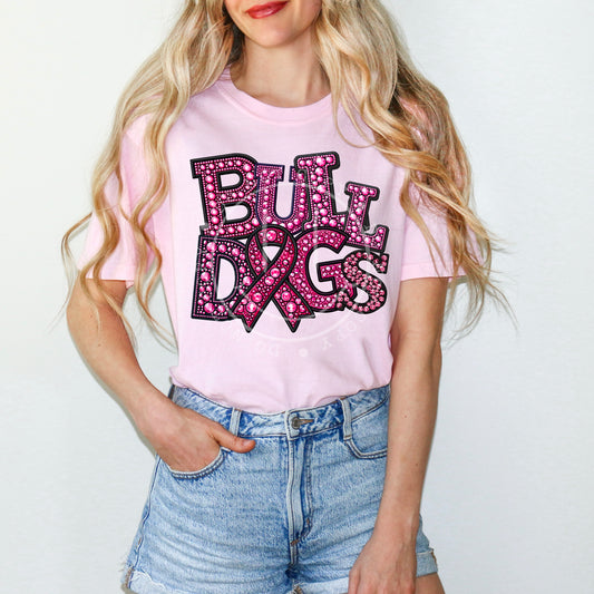 BC Bulldogs Faux Rhinestone T-Shirt | Trendy School Spirit Shirt | Fast Shipping | Super Soft Shirts for Men/Women/Kid's | Bella Canvas