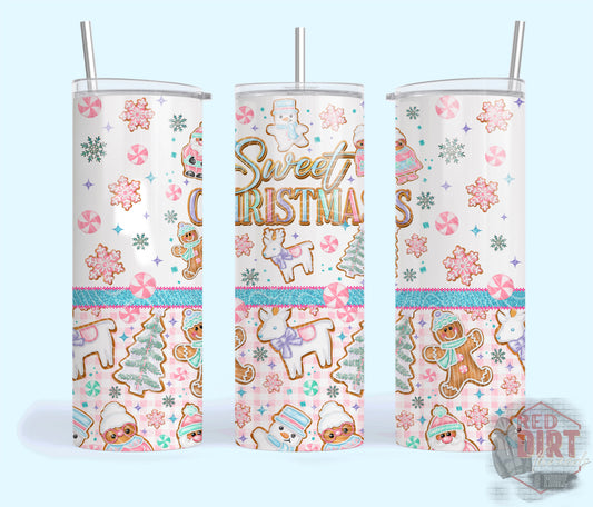 Sweet Christmas Insulated Tumbler with Plastic Lid and Sealed Reusable Straw | Trendy Christmas Cup | Hot/Cold Tumbler