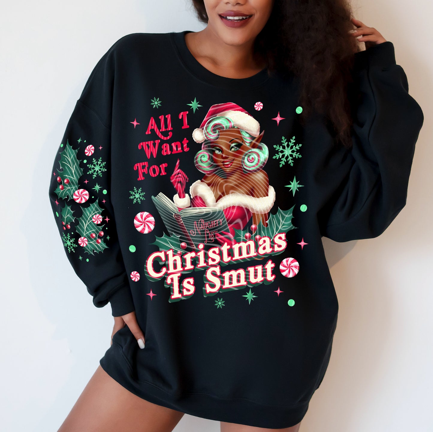 All I Want for Christmas is Smut DTF Transfer with Sleeve | Trendy Christmas DTF Transfer | High Quality Image Transfers | Ready to Press | Fast Shipping