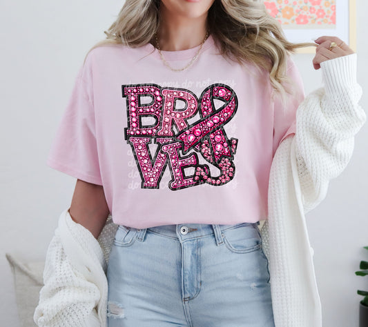 BC Braves Faux Rhinestone T-Shirt | Trendy School Spirit Shirt | Fast Shipping | Super Soft Shirts for Men/Women/Kid's | Bella Canvas