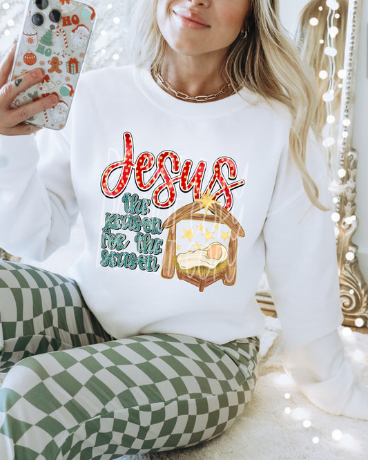 Jesus Is The Reason for the Season DTF Transfer | Christmas DTF Transfer | Ready to Press | High Quality DTF Transfers | Fast Shipping