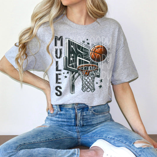 Mules Basketball DTF Transfer | Trendy School Spirit DTF Transfer | Ready to Press | High Quality DTF Transfers | Fast Shipping