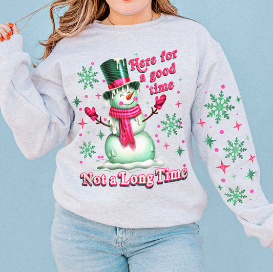 Here for a Good Time Not a Long Time Sweat Shirt | Trendy Hoodie with Sleeves | Winter Sweat Shirt | Fast Shipping | Super Soft Shirts for Women