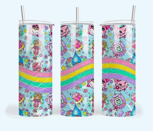 90's Flashbacks Insulated Tumbler with Plastic Lid and Sealed Reusable Straw | Trendy Throwback Cup | Hot/Cold Tumbler