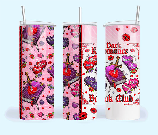 Dark Romance Book Club Insulated Tumbler with Plastic Lid and Sealed Reusable Straw | Trendy Valentine's Day Cup | Hot/Cold Tumbler