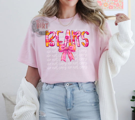 Spring Bears DTF Transfer | Trendy School Spirit DTF Transfer | High Quality Image Transfers | Ready to Press | Fast Shipping