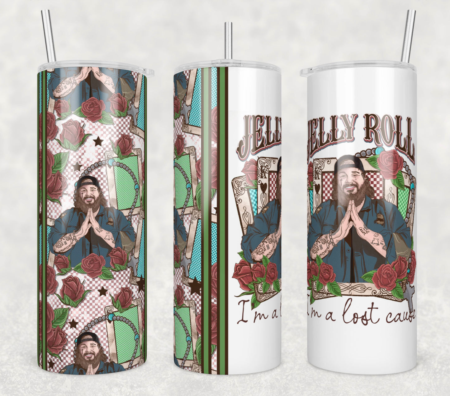 I'm a Lost Cause Insulated Tumbler with Plastic Lid and Sealed Reusable Straw | Trendy Country Music Cup | Hot/Cold Tumbler