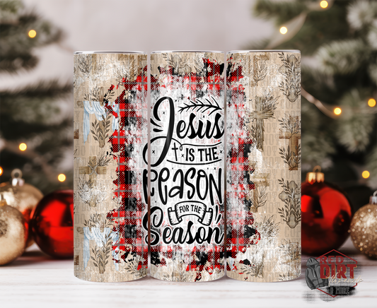 Jesus Insulated Tumbler with Plastic Lid and Sealed Reusable Straw | Trendy Christmas Cup | Hot/Cold Tumbler