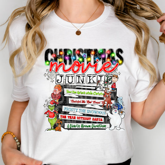 Christmas Movie Junkie DTF Transfer | Trendy DTF Transfer | Ready to Press | High Quality DTF Transfers | Fast Shipping