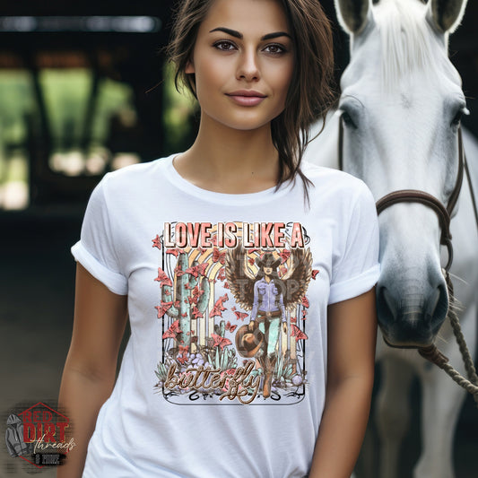 Love is Like a Butterfly DTF Transfer | Trendy Music DTF Print | Ready to Press Transfers | High Quality DTF Transfers | Fast Shipping