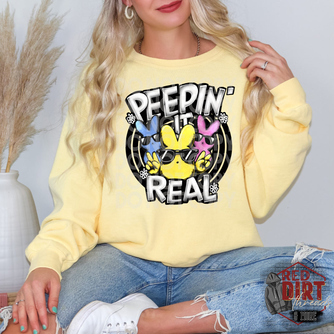 Peepin' It Real DTF Transfer | Trendy Easter DTF Print | Ready to Press Transfers | High Quality DTF Transfers | Fast Shipping