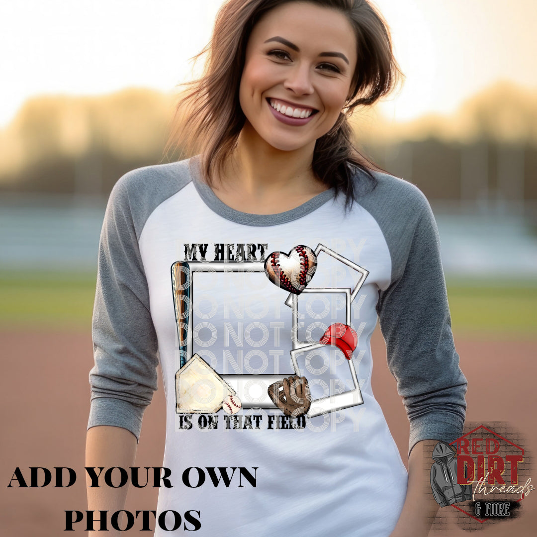 Personalized Heart is on that Field T-Shirt | Trendy School Spirit Shirt | Fast Shipping | Super Soft Shirts for Men/Women/Kid's | Bella Canvas