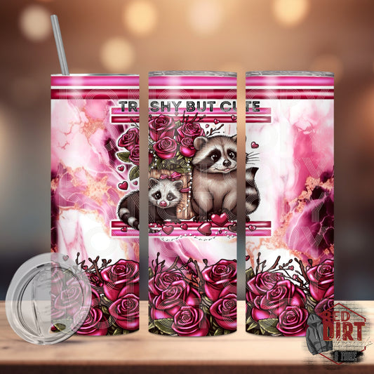 Trashy But Cute Insulated Tumbler with Plastic Lid and Sealed Reusable Straw | Trendy Trash Animals Cup | Hot/Cold Tumbler