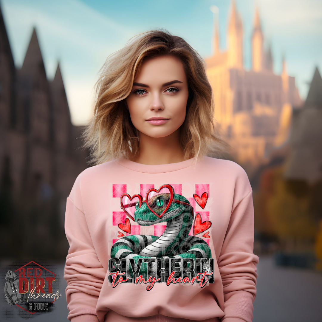 Slytherin To My Heart DTF Transfer | Valentine's Day DTF Transfers | Ready to Press Transfers | High Quality DTF Transfers | Fast Shipping