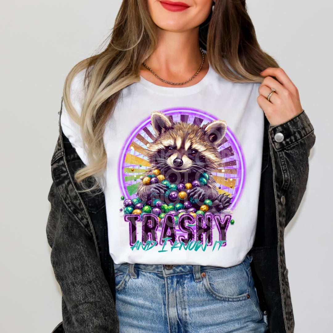 Trashy and I Know It DTF Transfer | Trendy Mardi Gras DTF Transfer | Ready to Press | High Quality DTF Transfers | Fast Shipping