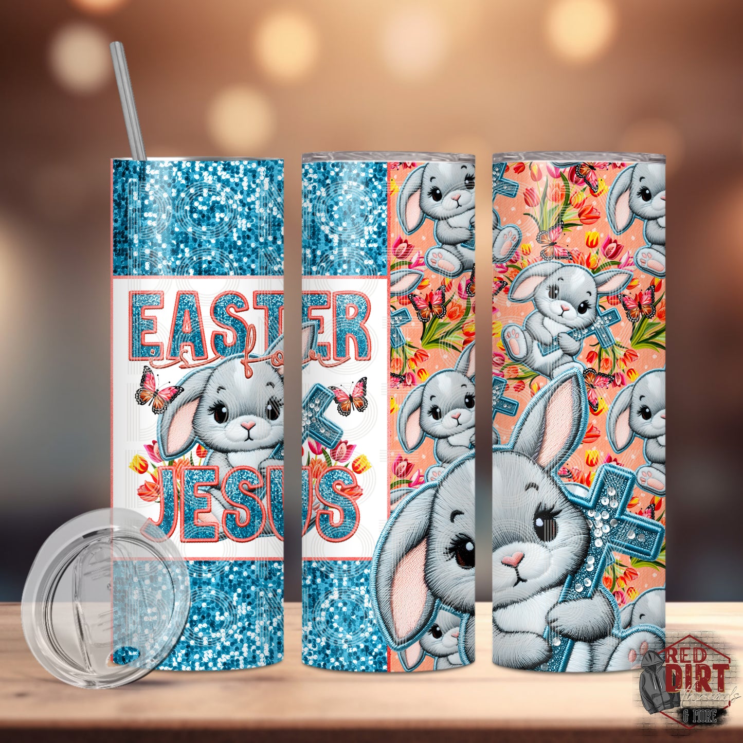 Easter is for Jesus Insulated Tumbler with Plastic Lid and Sealed Reusable Straw | Trendy Easter Cup | Hot/Cold Tumbler