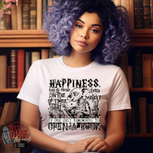 Happiness Can Be Found Even in the Darkest of Times DTF Transfer | Trendy Bookish DTF Transfer | Ready to Press | High Quality DTF Transfers