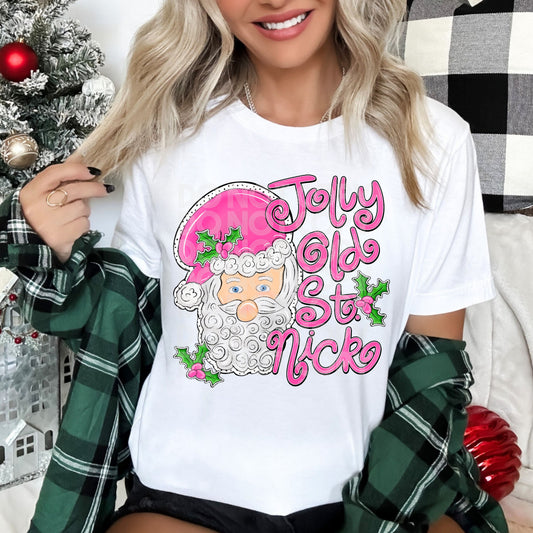 Jolly Old St. Nick DTF Transfer | Trendy Christmas DTF Transfer | Ready to Press | High Quality DTF Transfers | Fast Shipping