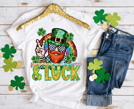 Peace Love and Luck DTF Transfer | Trendy St. Patrick's Day DTF Transfer | Ready to Press | High Quality DTF Transfers | Fast Shipping