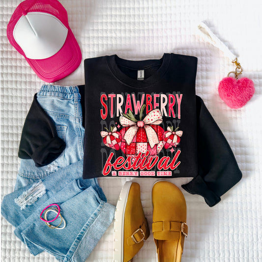 Strawberry Festival DTF Transfer | Trendy DTF Transfer | Ready to Press | High Quality DTF Transfers | Fast Shipping