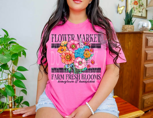 Flower Market DTF Transfer | Trendy Spring DTF Transfer | High Quality Image Transfers | Ready to Press | Fast Shipping