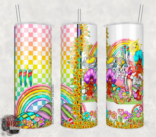 Easter Rabbit Insulated Tumbler with Plastic Lid and Sealed Reusable Straw | Trendy Easter Cup | Hot/Cold Tumbler