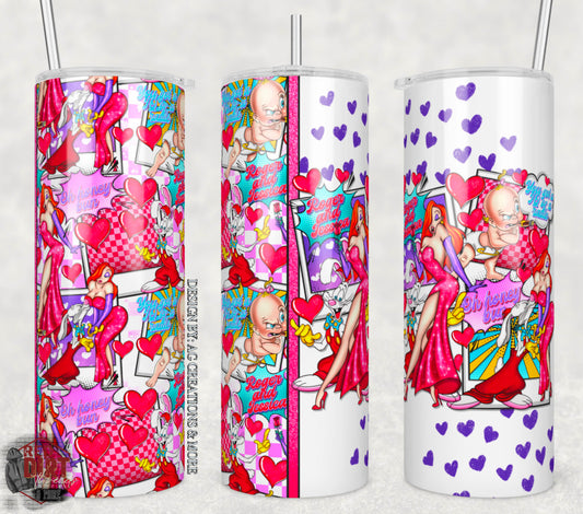 Oh Honey Bun Insulated Tumbler with Plastic Lid and Sealed Reusable Straw | Valentine's Day Cup