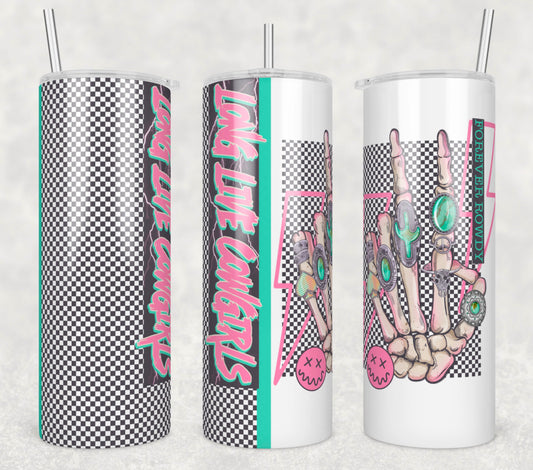 Long Live Cowgirls Insulated Tumbler with Plastic Lid and Sealed Reusable Straw | Trendy Music Cup | Hot/Cold Tumbler