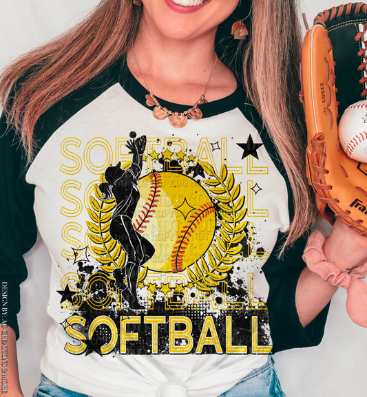 Softball DTF Transfer | Trendy Sports DTF Transfer | Ready to Press | High Quality DTF Transfers | Fast Shipping