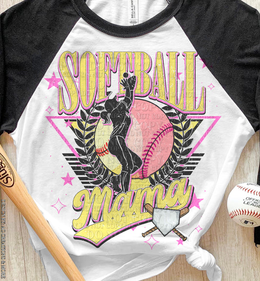 Softball Mama DTF Transfer | Trendy Sports DTF Transfer | Ready to Press | High Quality DTF Transfers | Fast Shipping