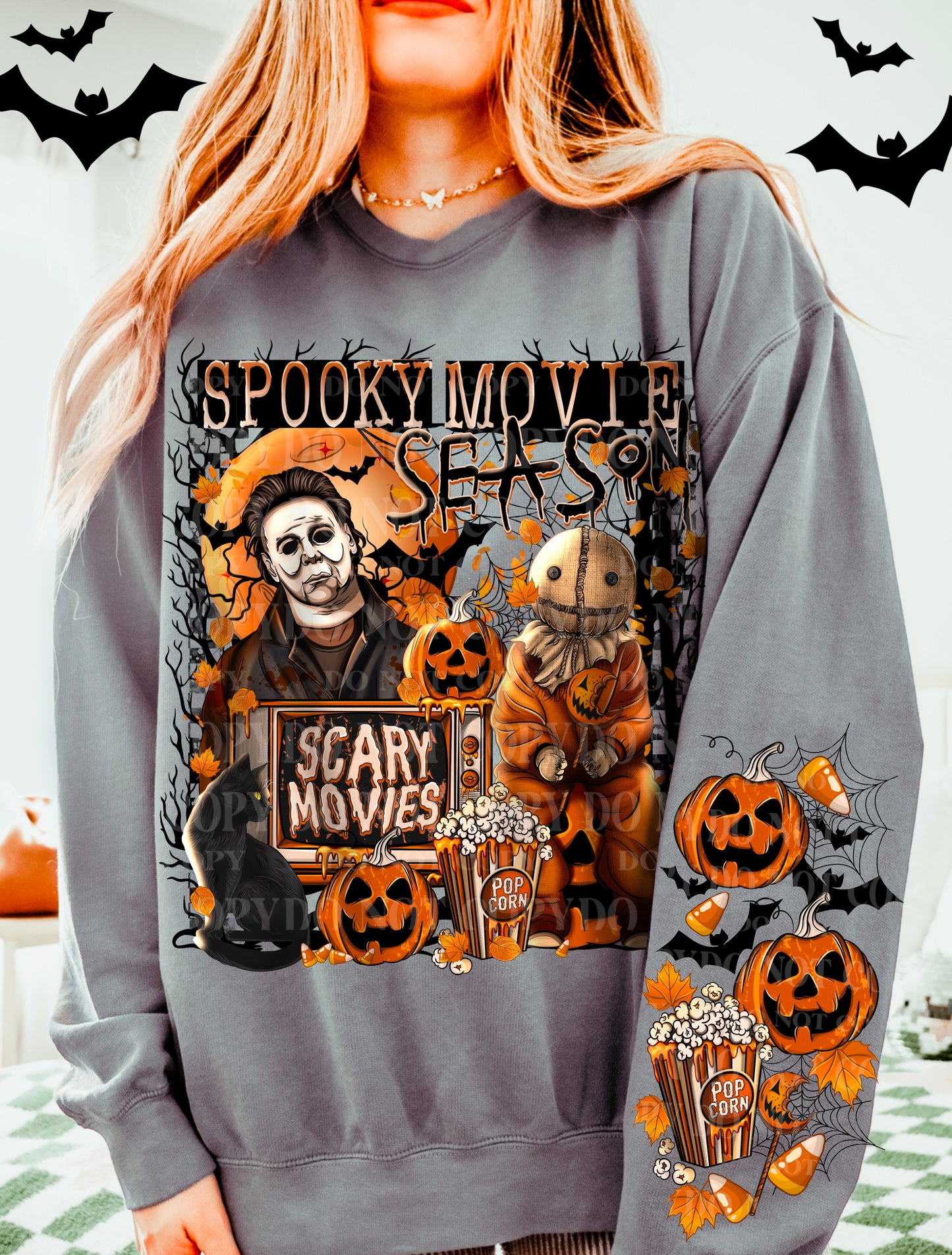 Spooky Movie Season DTF Transfer with Sleeve | Trendy Halloween DTF Transfer | High Quality Image Transfers | Ready to Press | Fast Shipping