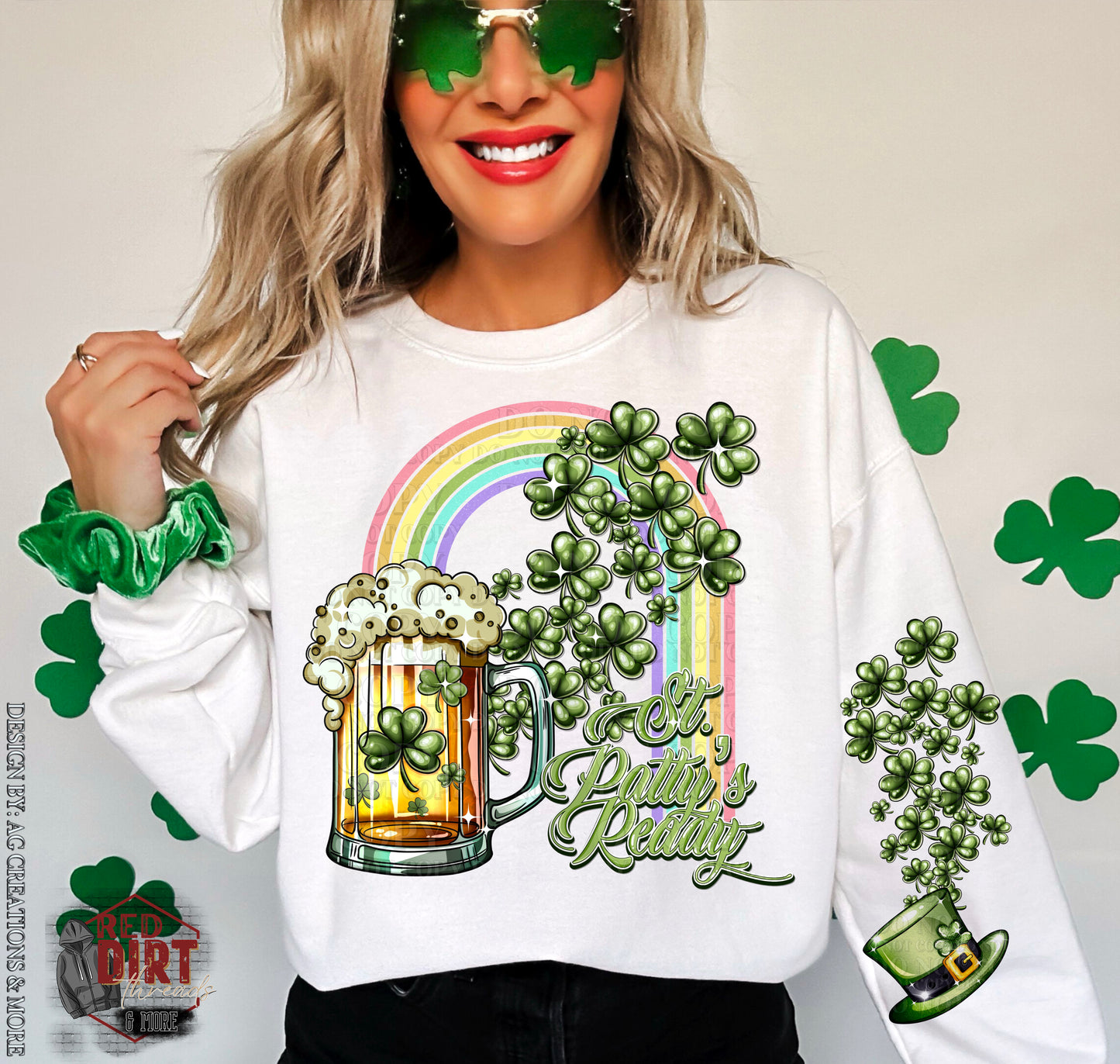 St. Patty's Ready DTF Transfer with Sleeves | St. Patrick's Day DTF Transfer | High Quality Image Transfers | Ready to Press | Fast Shipping