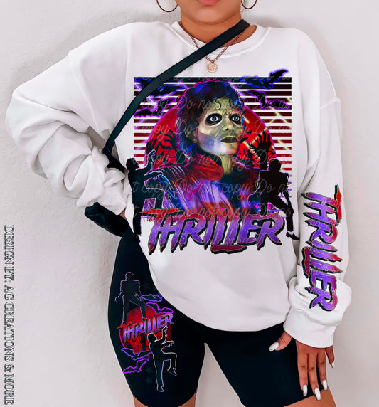 Thriller DTF Transfer with Sleeve | Trendy Throwback DTF Transfer | High Quality Image Transfers | Ready to Press | Fast Shipping