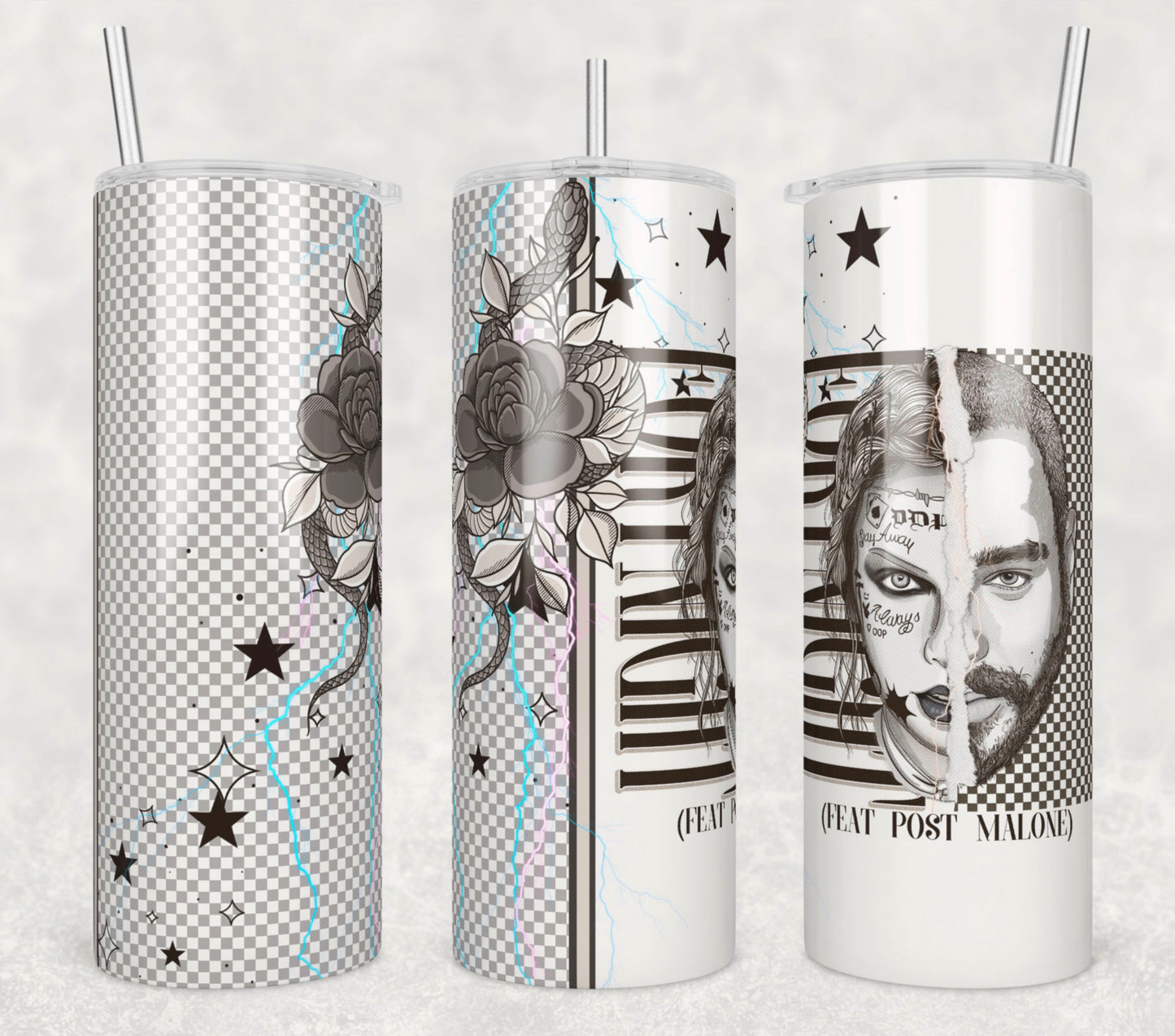 Country Music Artist Insulated Tumbler with Plastic Lid and Sealed Reusable Straw | Trendy Cup | Hot/Cold Tumbler