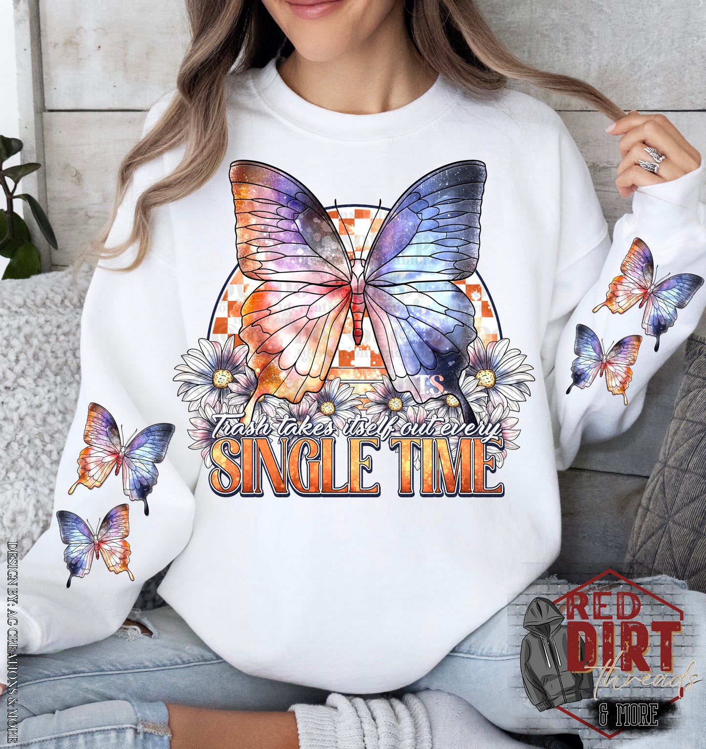 Trash Takes Itself Out Every Single Time DTF Transfer | Trendy Butterfly DTF Print | Ready to Press | High Quality DTF Transfers | Fast Shipping