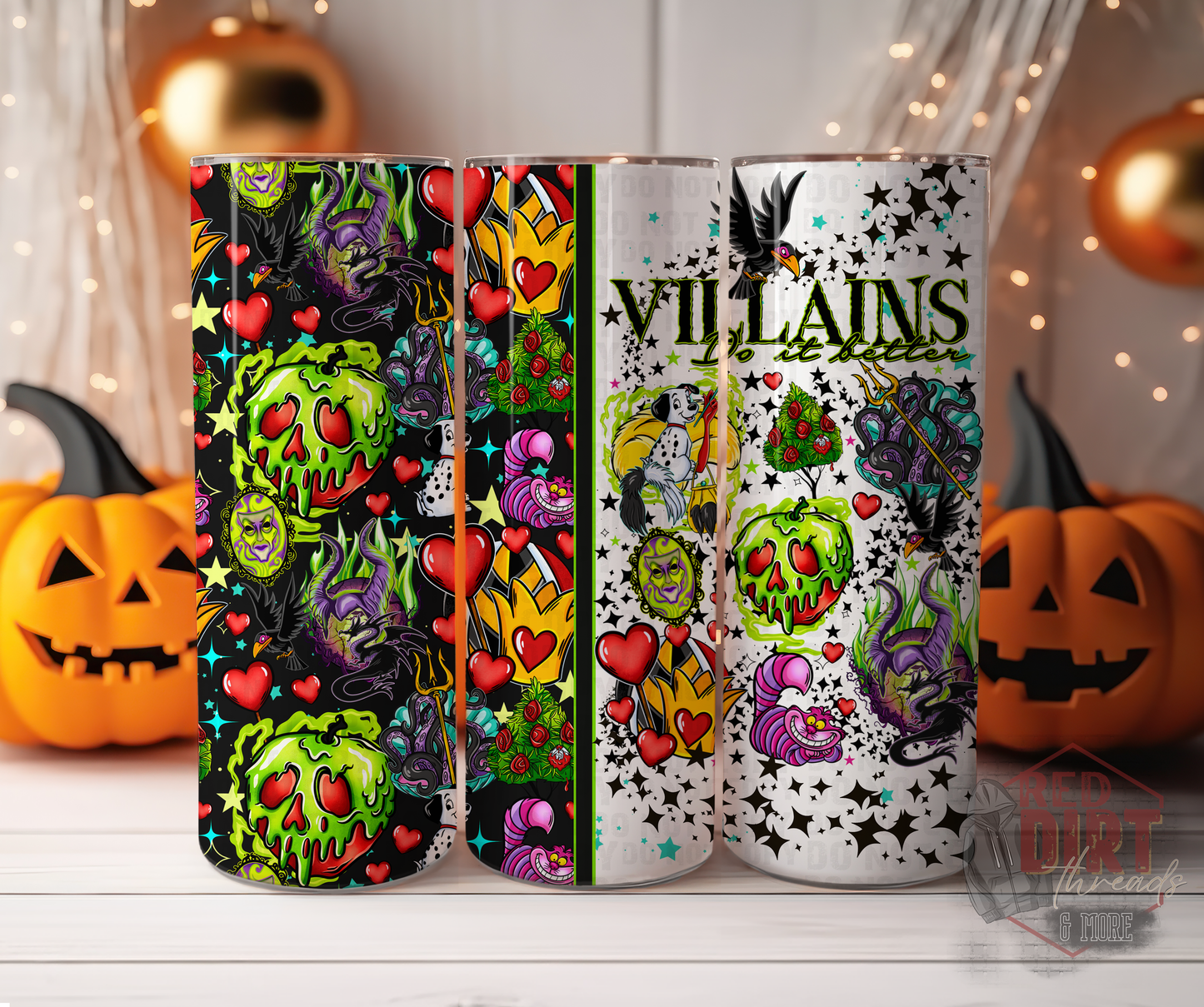 Villains Insulated Tumbler with Plastic Lid and Sealed Reusable Straw | Trendy Cup | Hot/Cold Tumbler