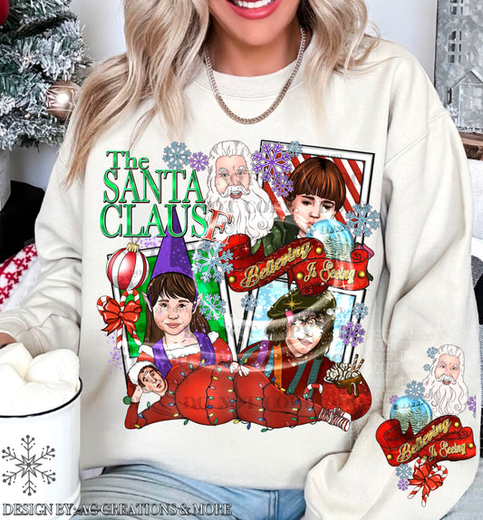 Santa Movie Sweat Shirt | Trendy Christmas Hoodie with Sleeves | Fast Shipping | Super Soft Shirts for Women