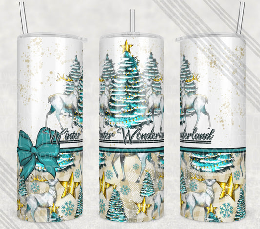 Winter Wonderland Insulated Tumbler with Plastic Lid and Sealed Reusable Straw | Trendy Christmas Cup | Hot/Cold Tumbler