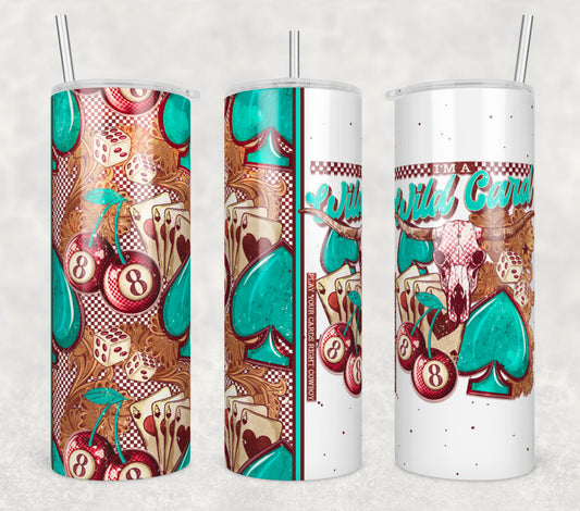 Wild Card Insulated Tumbler with Plastic Lid and Sealed Reusable Straw | Trendy Music Cup | Hot/Cold Tumbler