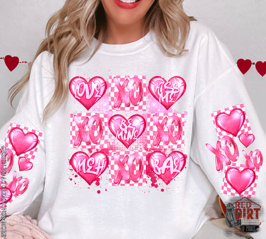 XOXO DTF Transfer with Sleeves | Valentine's Day DTF Transfers | Ready to Press Transfers | High Quality DTF Transfers | Fast Shipping