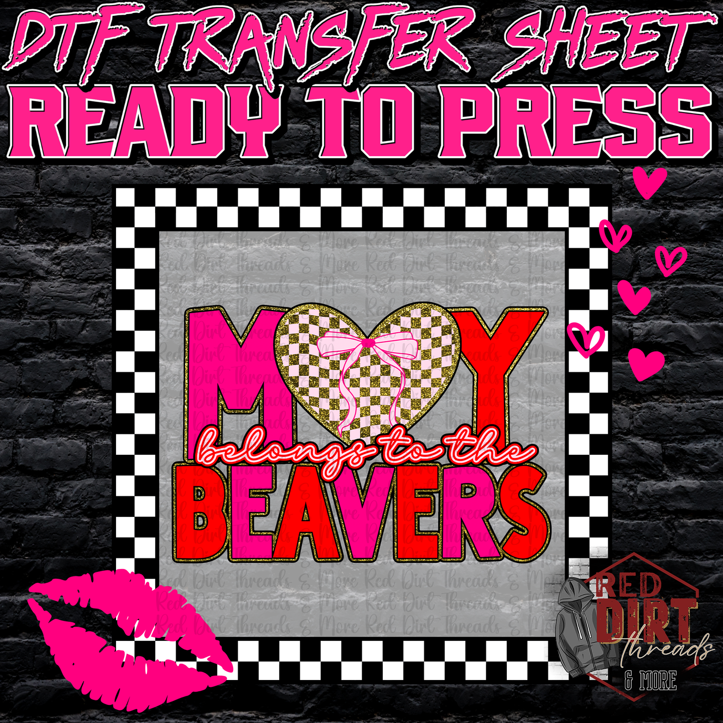 My Heart Belongs to the Beavers DTF Transfer | Trendy Valentine's Day DTF Transfer | School Spirit Transfer | Ready to Press | High Quality DTF Transfers | Fast Shipping