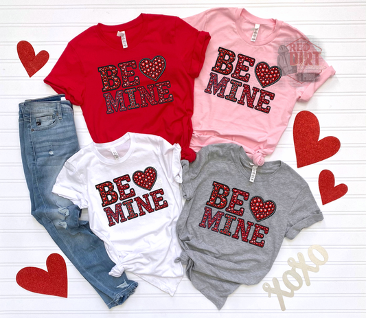 Be Mine Faux Rhinestones T-Shirt | Trendy Valentine's Day Shirt | Fast Shipping | Super Soft Shirts for Men/Women/Kid's